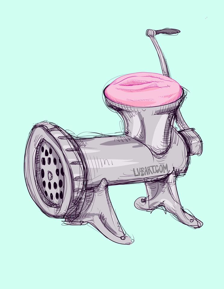 Meat Grinder Fine Art Print Ludwig Van Bacon
