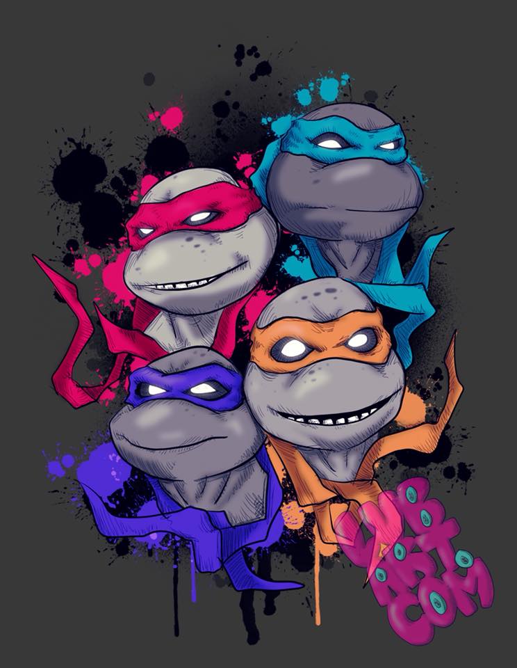 Neon Turtles Fine Art Print