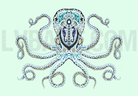 Sugar Skull Octopus Fine Art Print