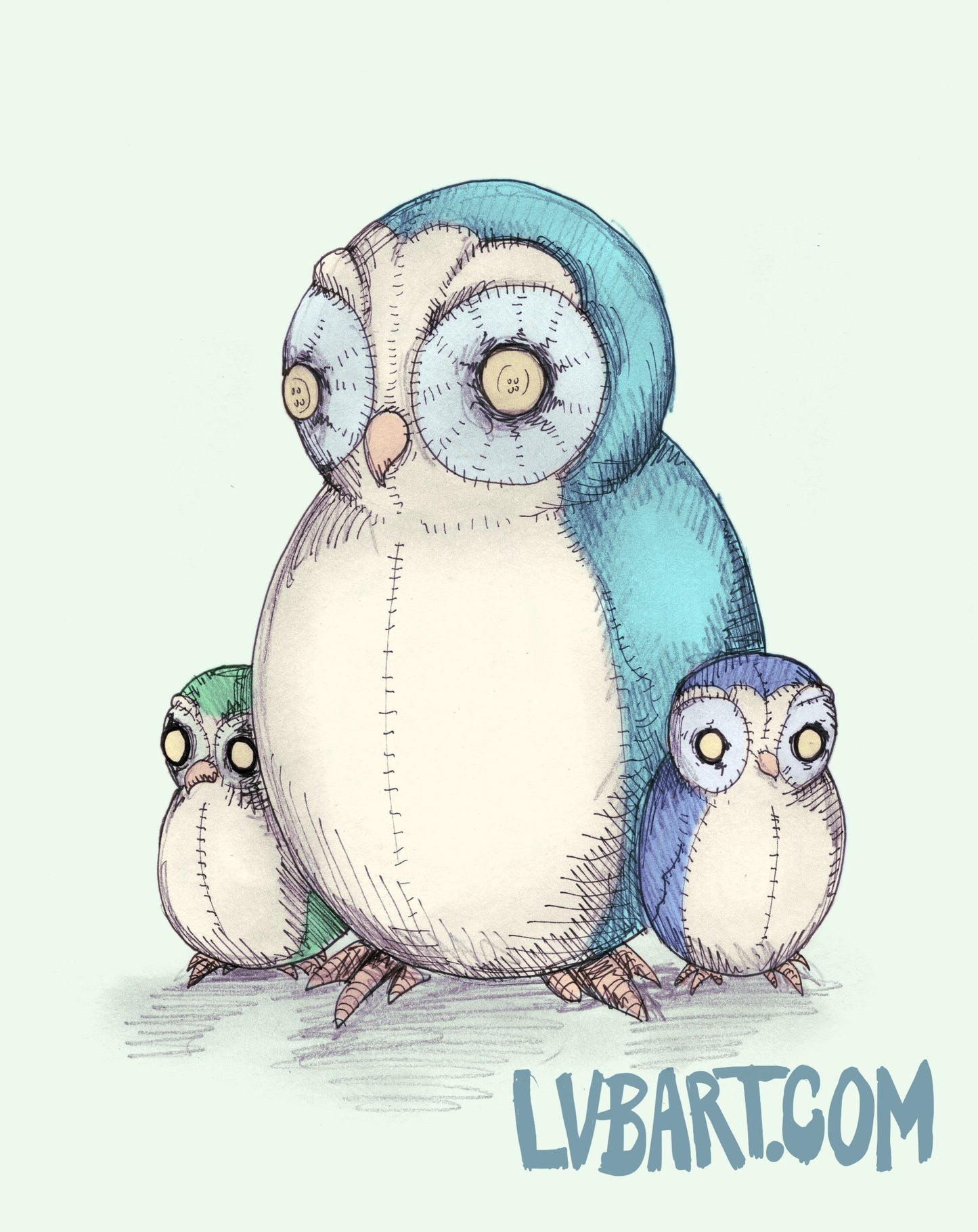 Stuffed Owls Fine Art Print