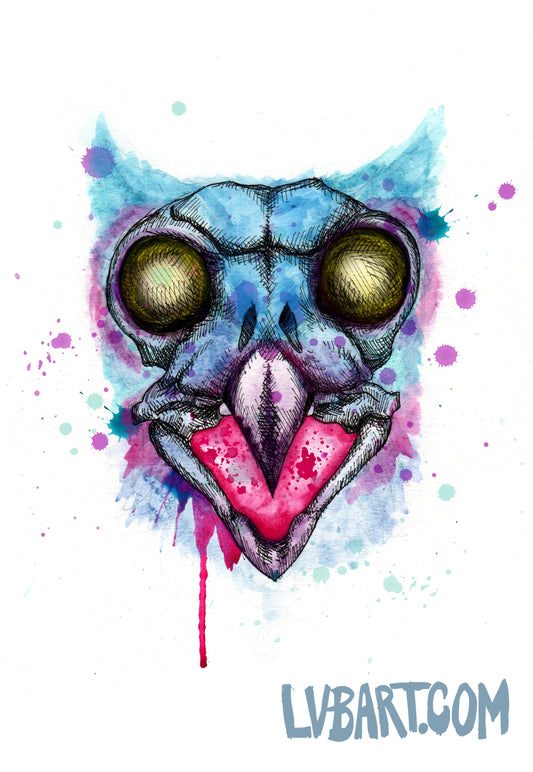 Owl Skull Fine Art Print