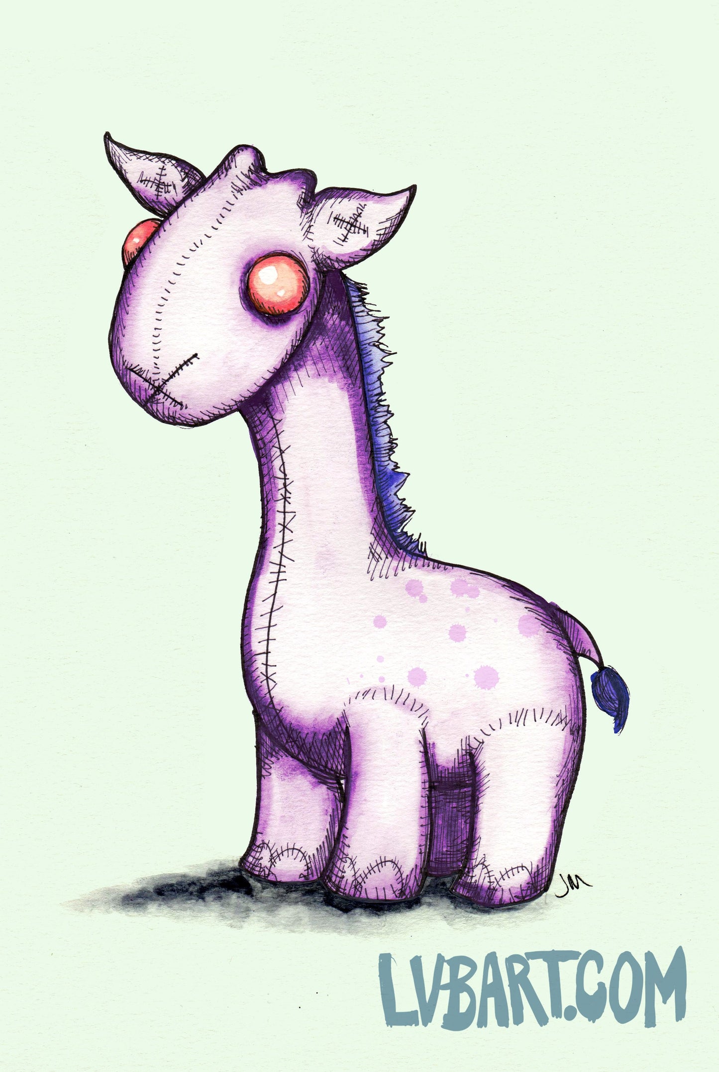 Purple Giraffe Fine Art Print