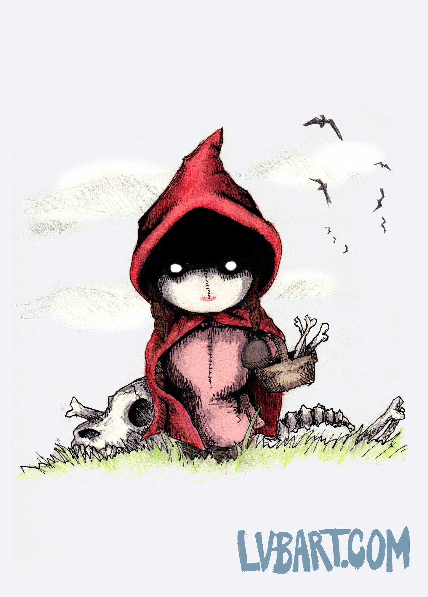 Red Vs The Wolf Plush Fine Art Print