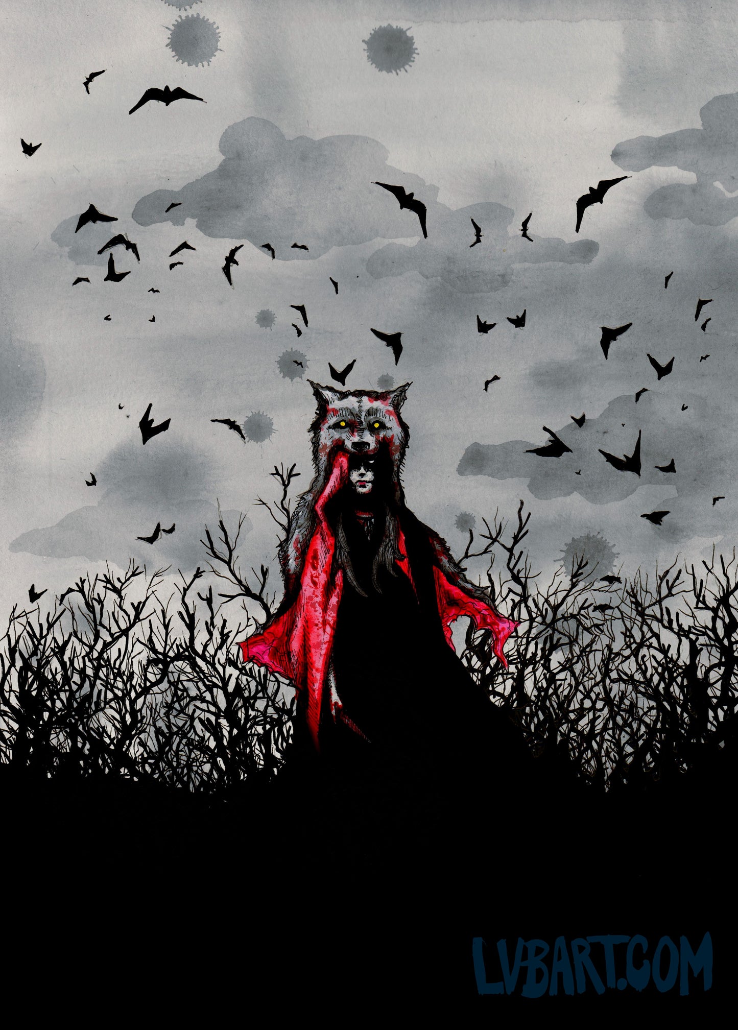Red Vs The Wolf Fine Art Print