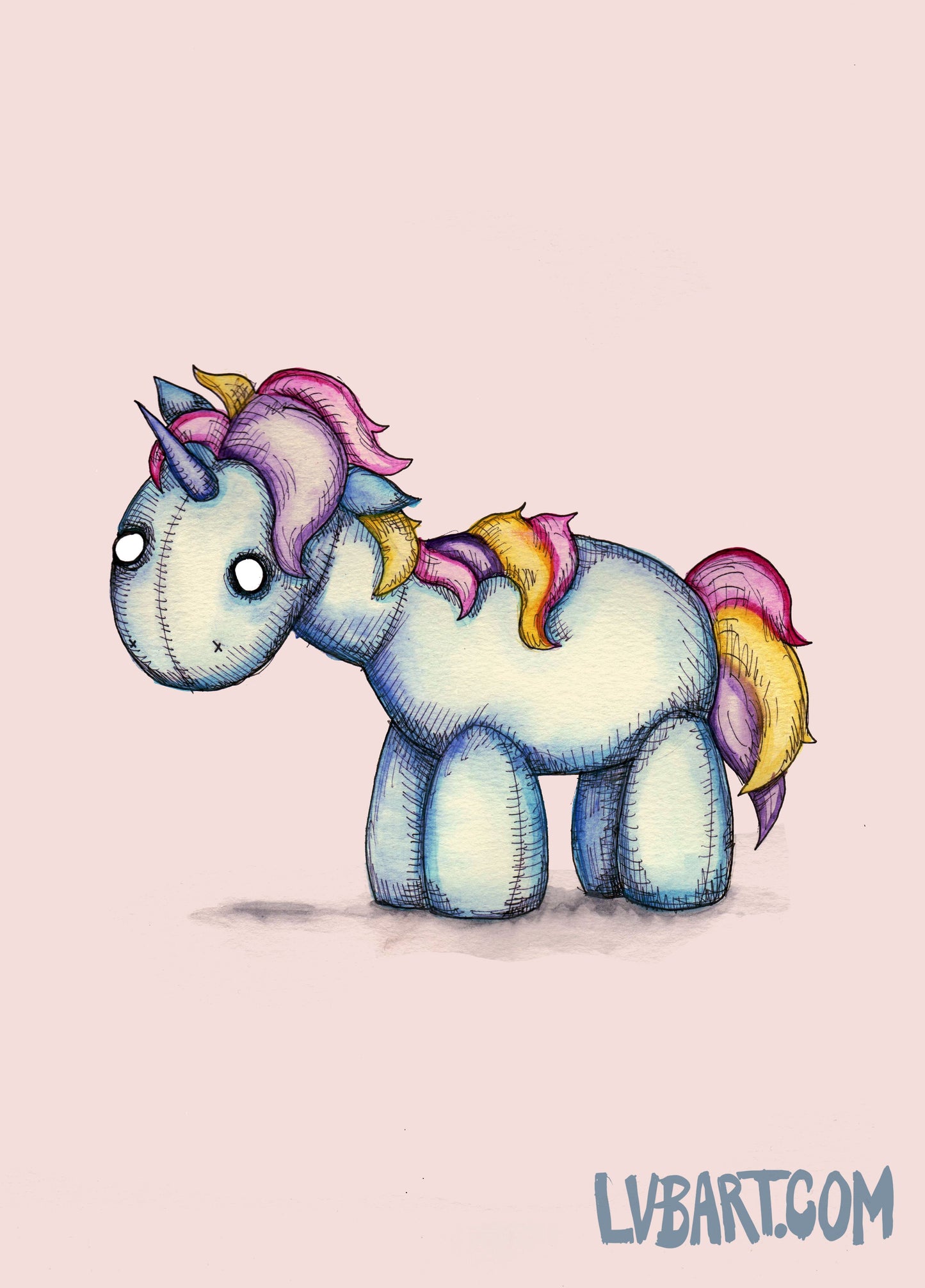 Sad Unicorn Fine Art Print