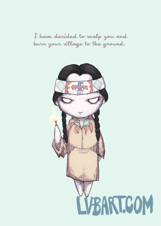 Goth Pocahontas Fine Art Print