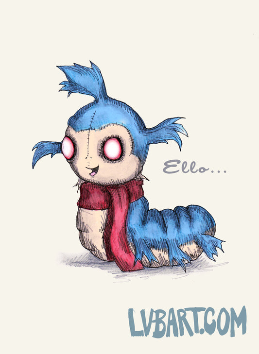 Plushie Worm Fine Art Print