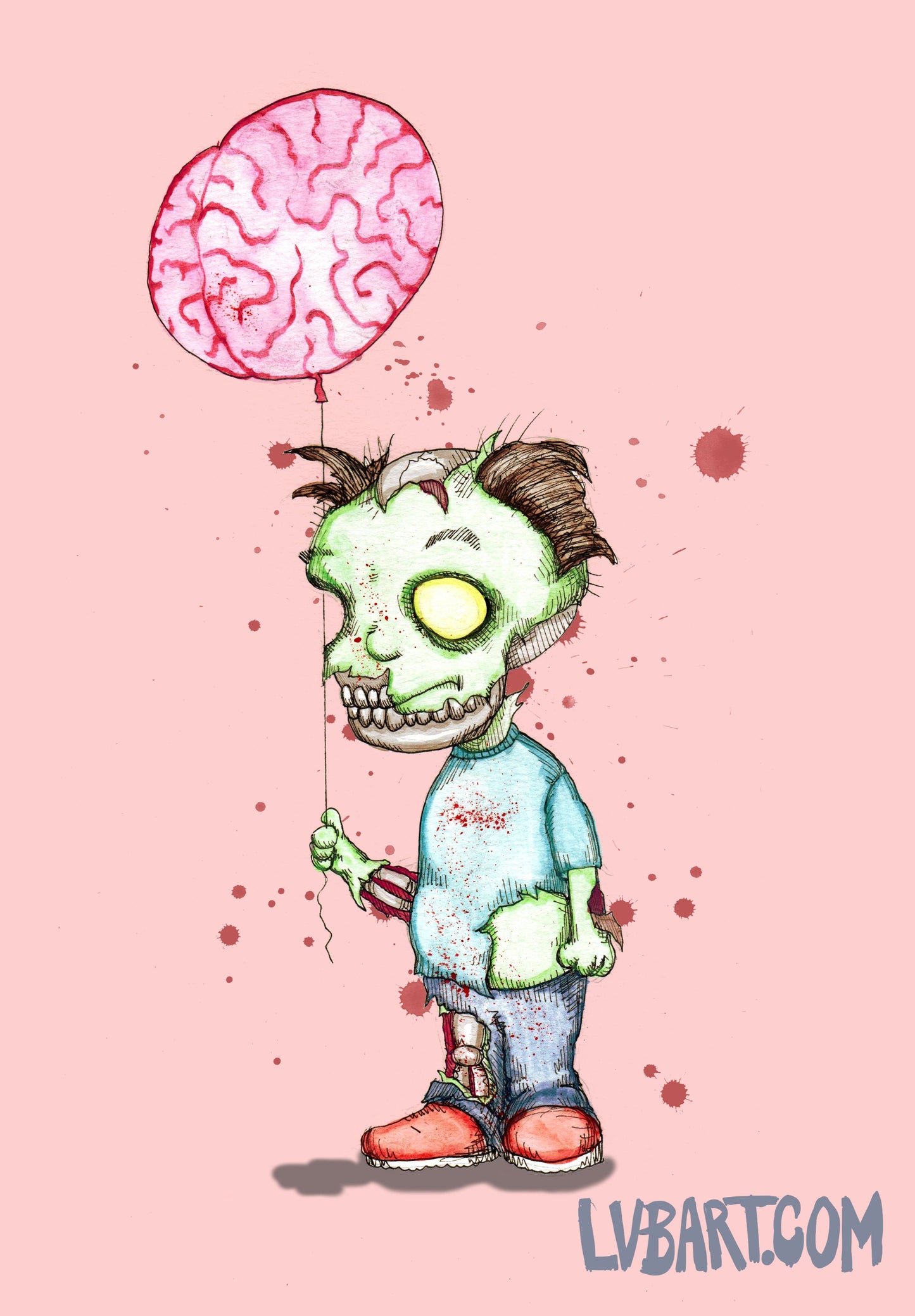 Zombie Balloon Fine Art Print