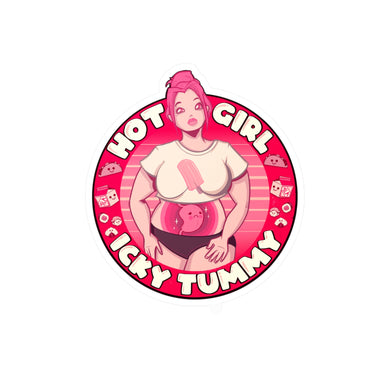Hot Girl Icky Tummy Kiss-Cut Vinyl Decal