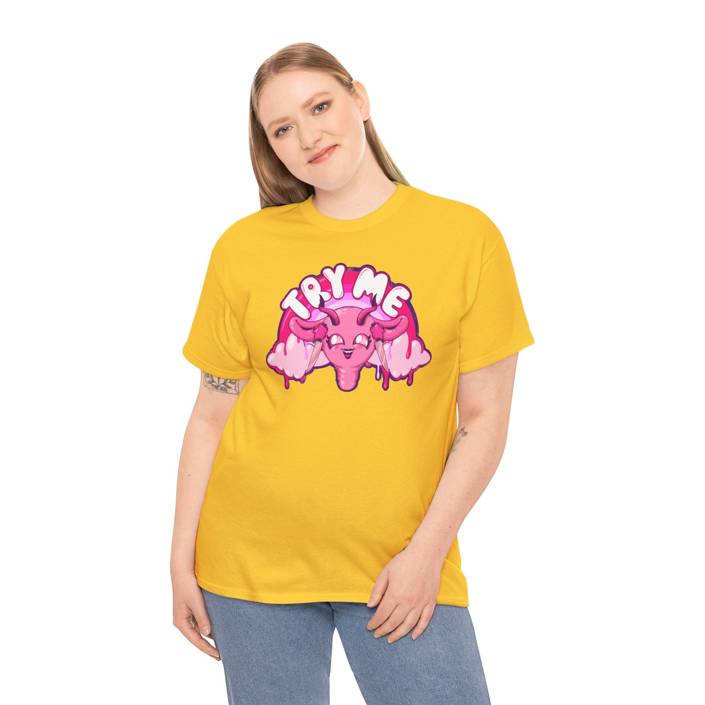 Try Me Uterus Unisex Heavy Cotton Tee