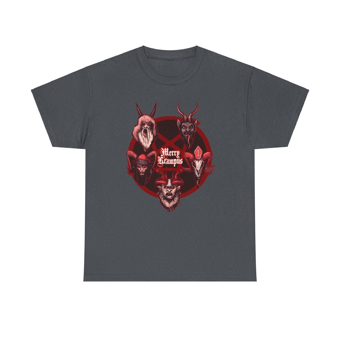 The Many Faces Of Krampus Unisex Heavy Cotton Tee