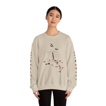 Serotonin Front + Back +Sleeve Print Unisex Heavy Blend Crewneck Sweatshirt