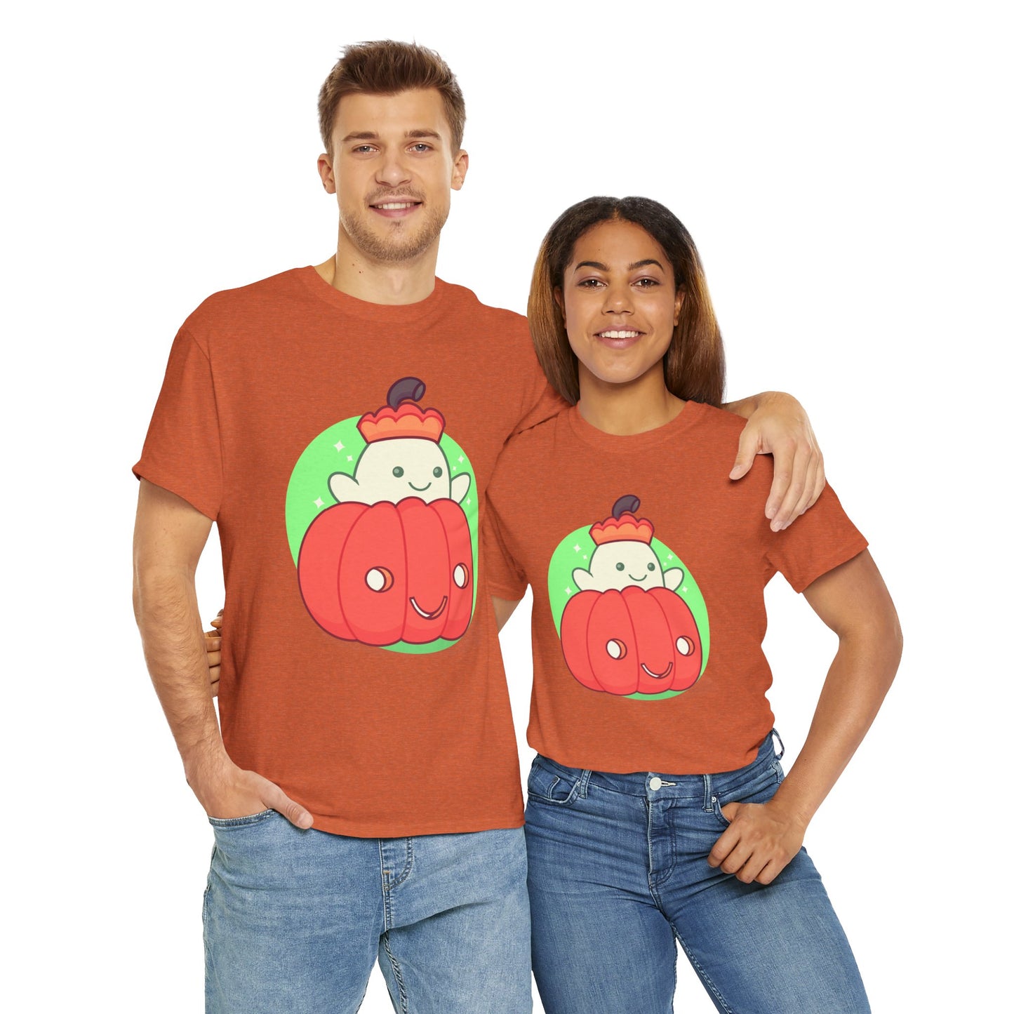 Pumpkin Ghost Unisex Heavy Cotton Tee