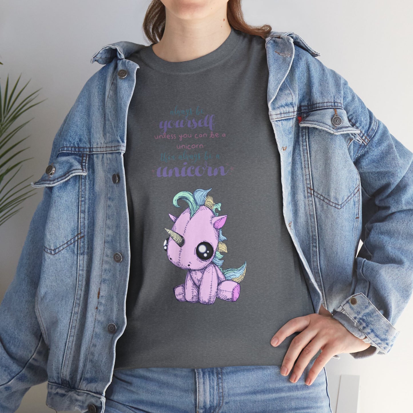 Be Yourself Unicorn Unisex Heavy Cotton Tee