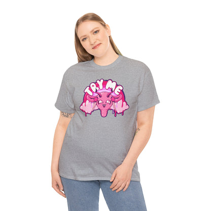Try Me Uterus Unisex Heavy Cotton Tee