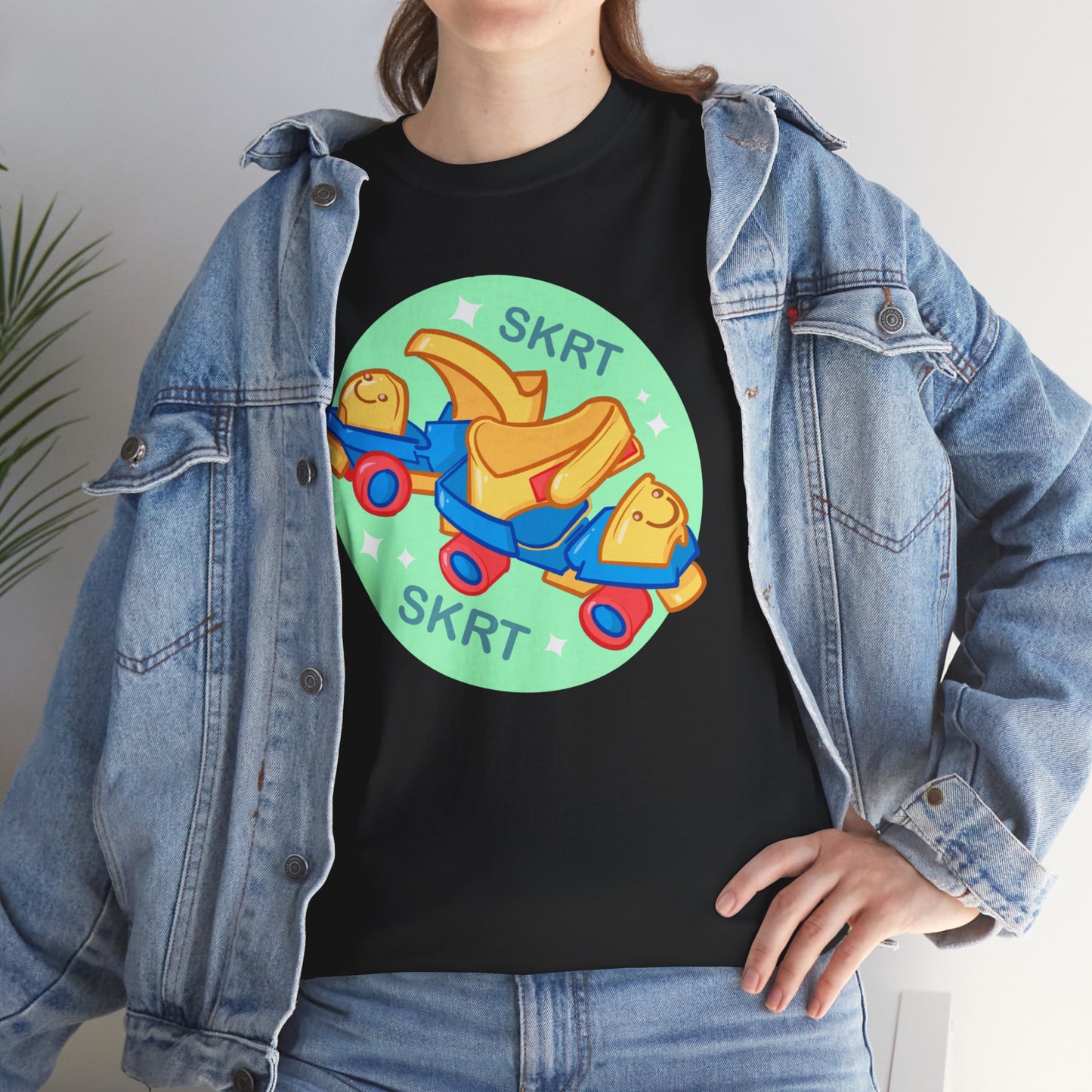 Roller Skates Unisex Heavy Cotton Tee