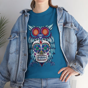 Sugar Skull Owl Unisex Heavy Cotton Tee