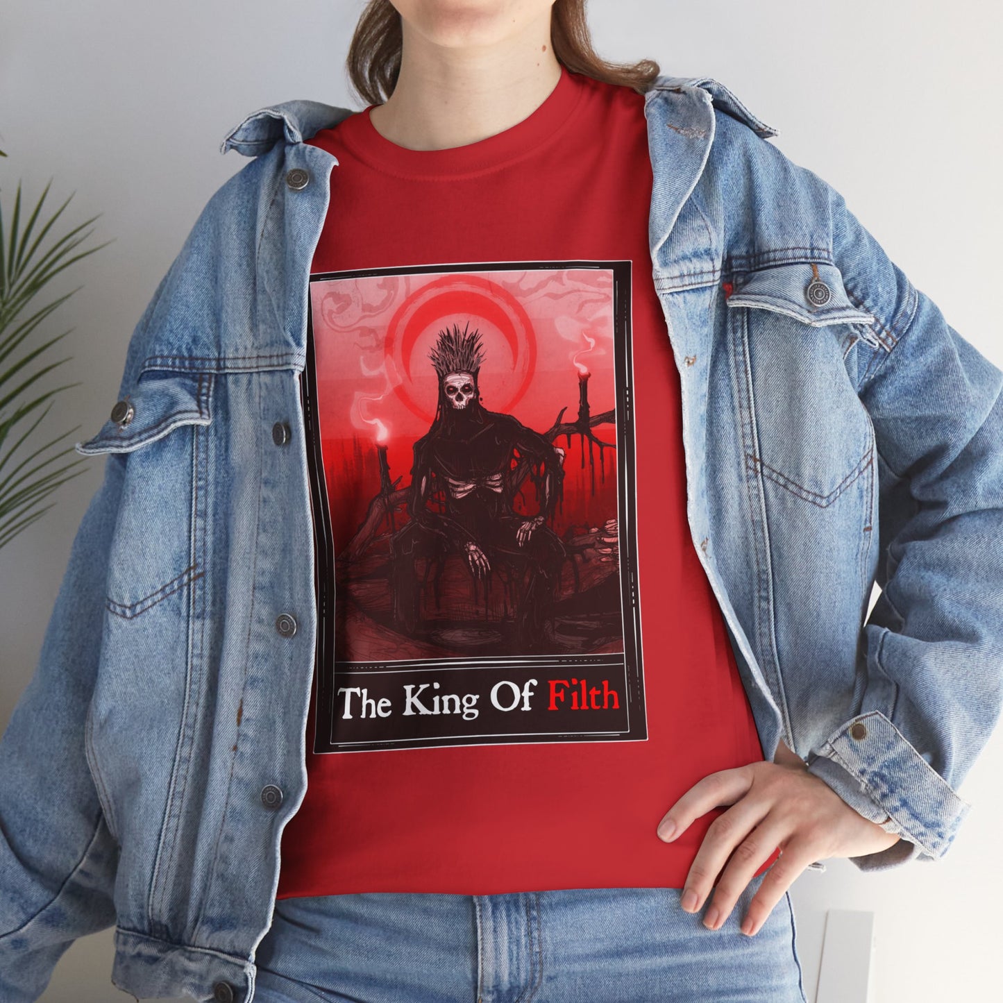 King Of Filth Tarot (Front & Back Print) Unisex Heavy Cotton Tee