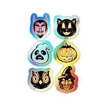 Retro Halloween Holographic Die-cut Stickers