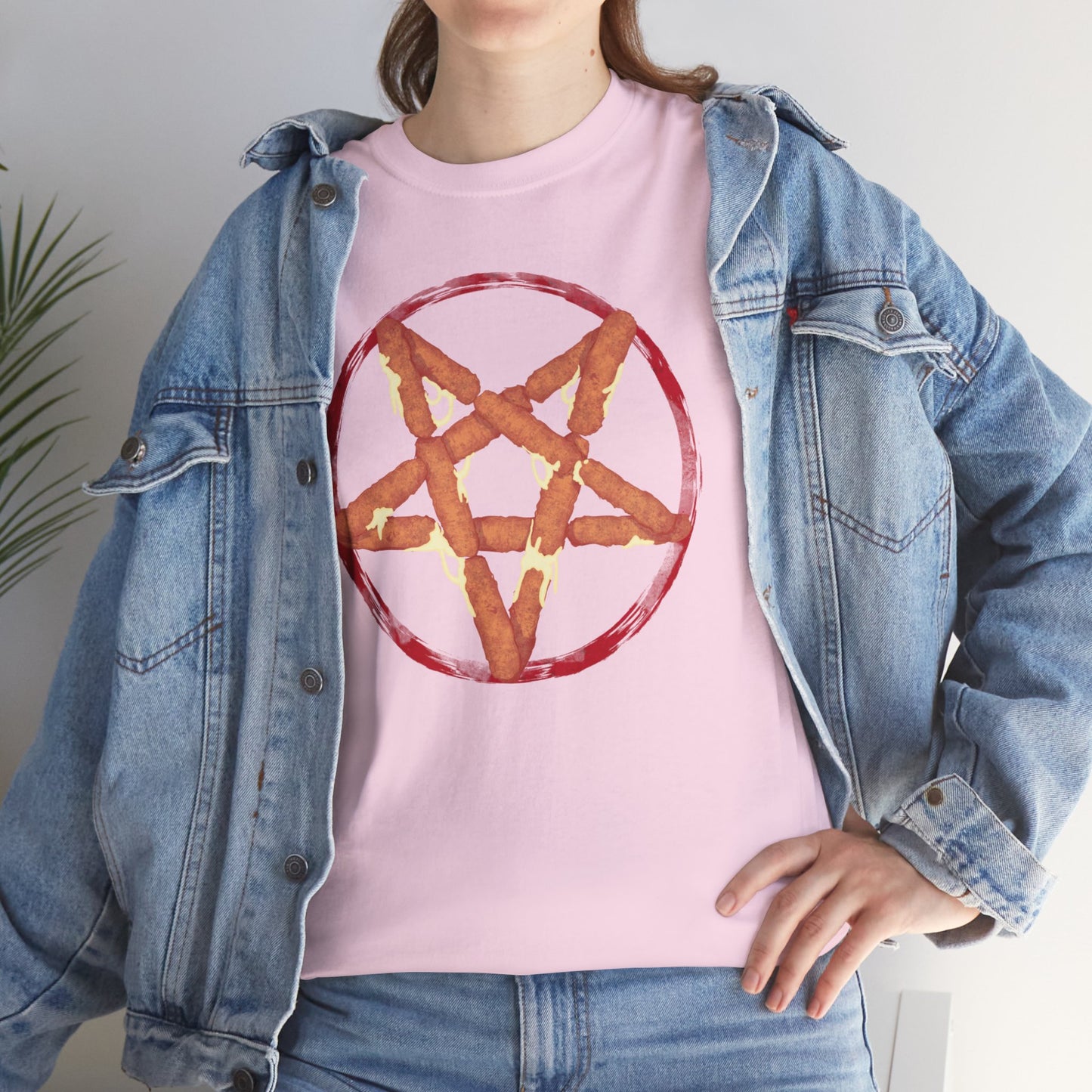 Mozzarella Stick Pentagram Unisex Heavy Cotton Tee