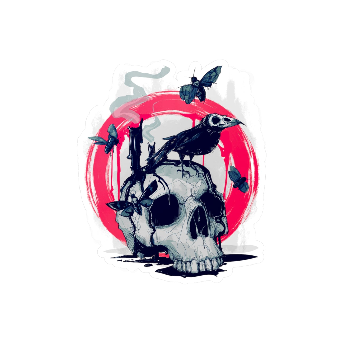 Skull Crow II Kiss-Cut Vinyl Decal