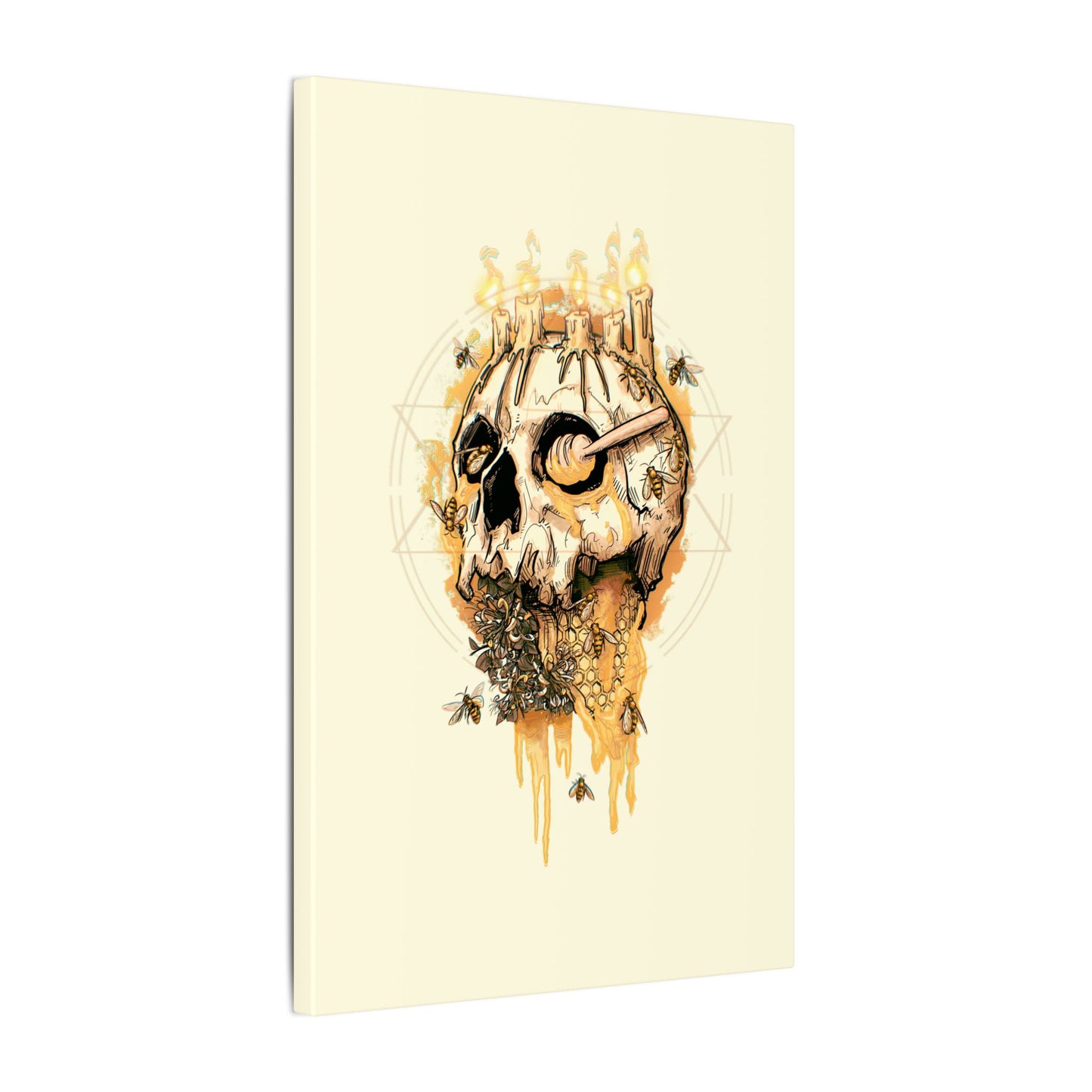 Elemental Skull Honeycore Matte Canvas Stretched