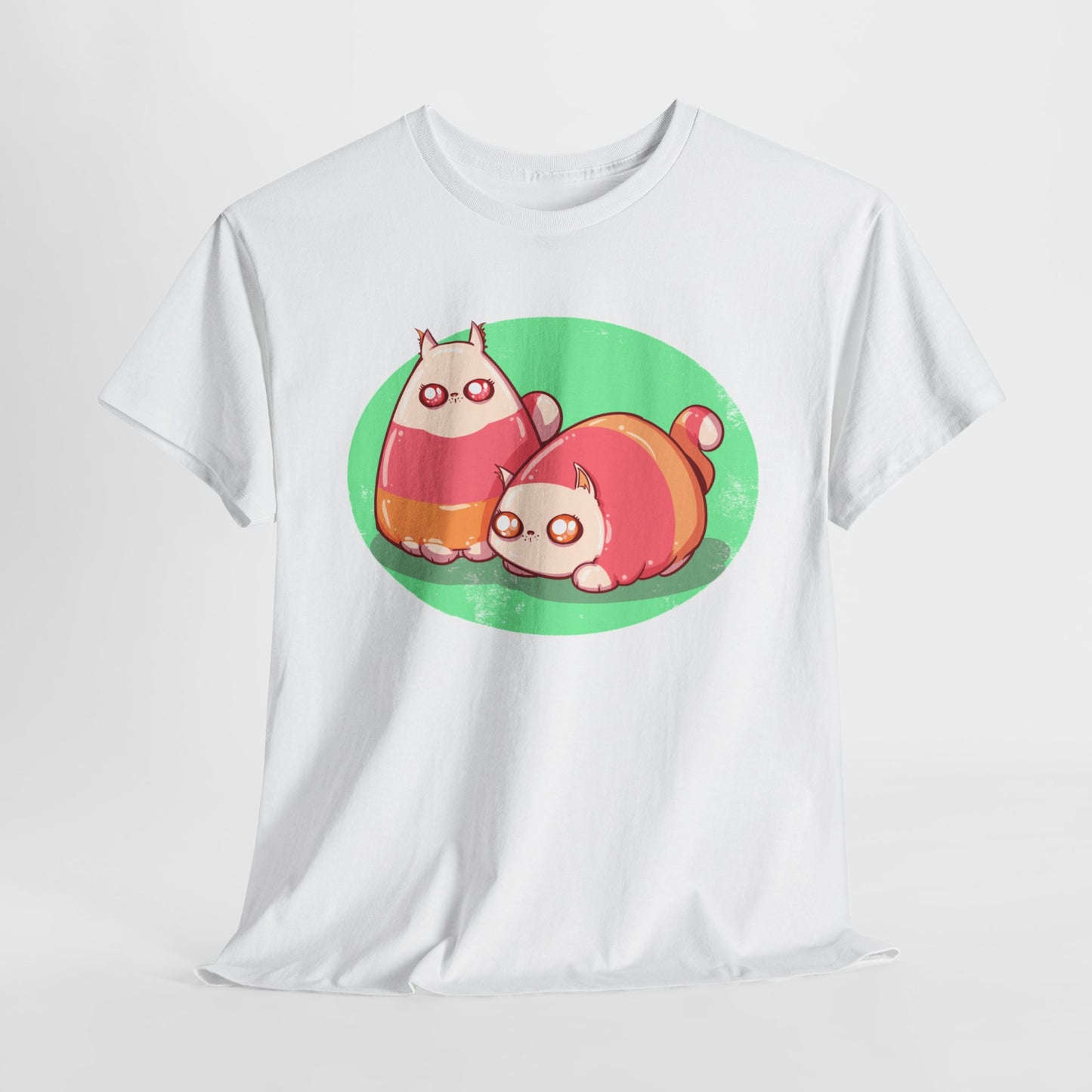 Candy Corn Cats Unisex Heavy Cotton Tee