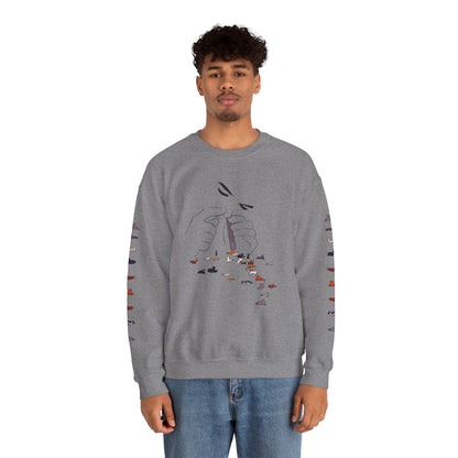 Serotonin Front + Back +Sleeve Print Unisex Heavy Blend Crewneck Sweatshirt