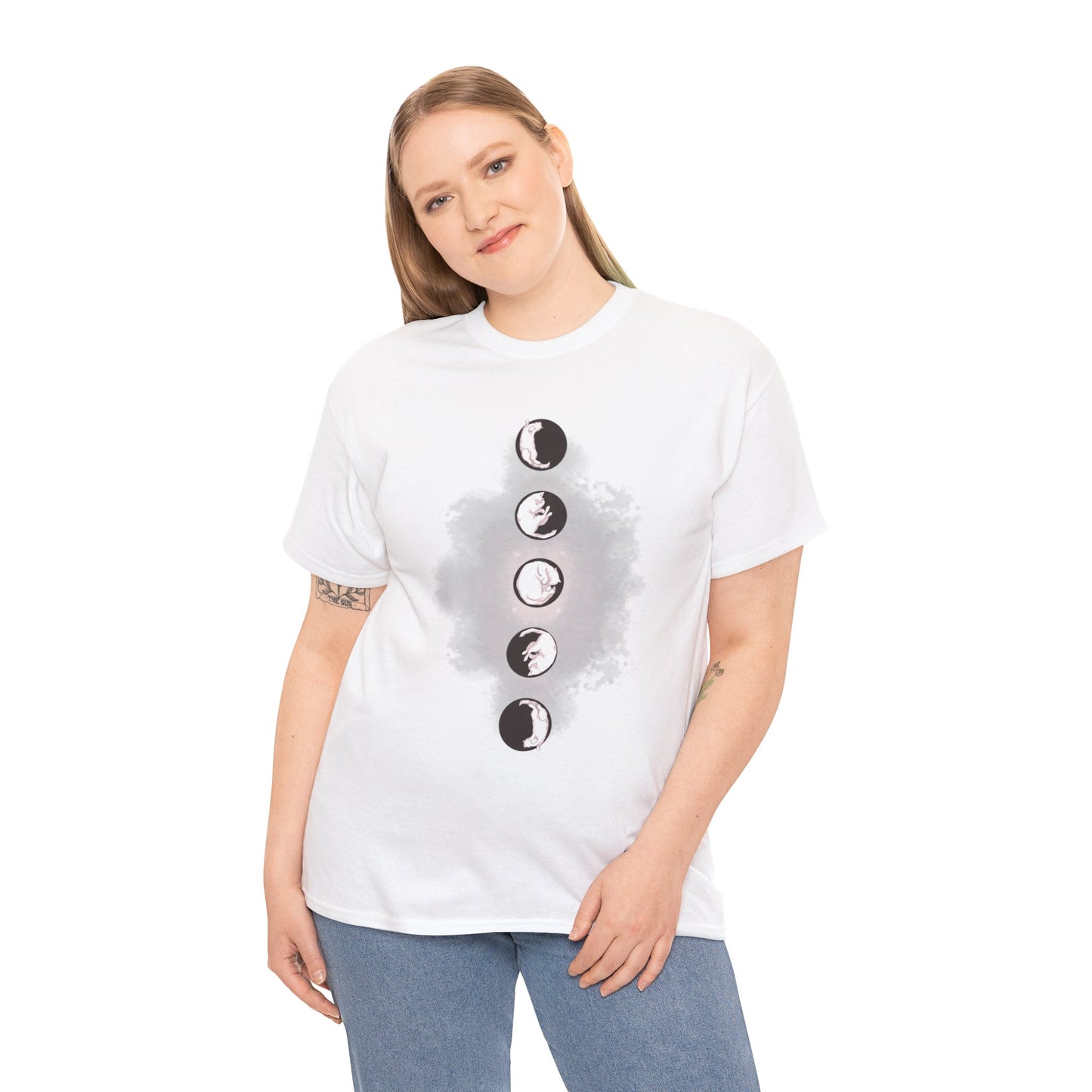 Cat Phases Unisex Heavy Cotton Tee
