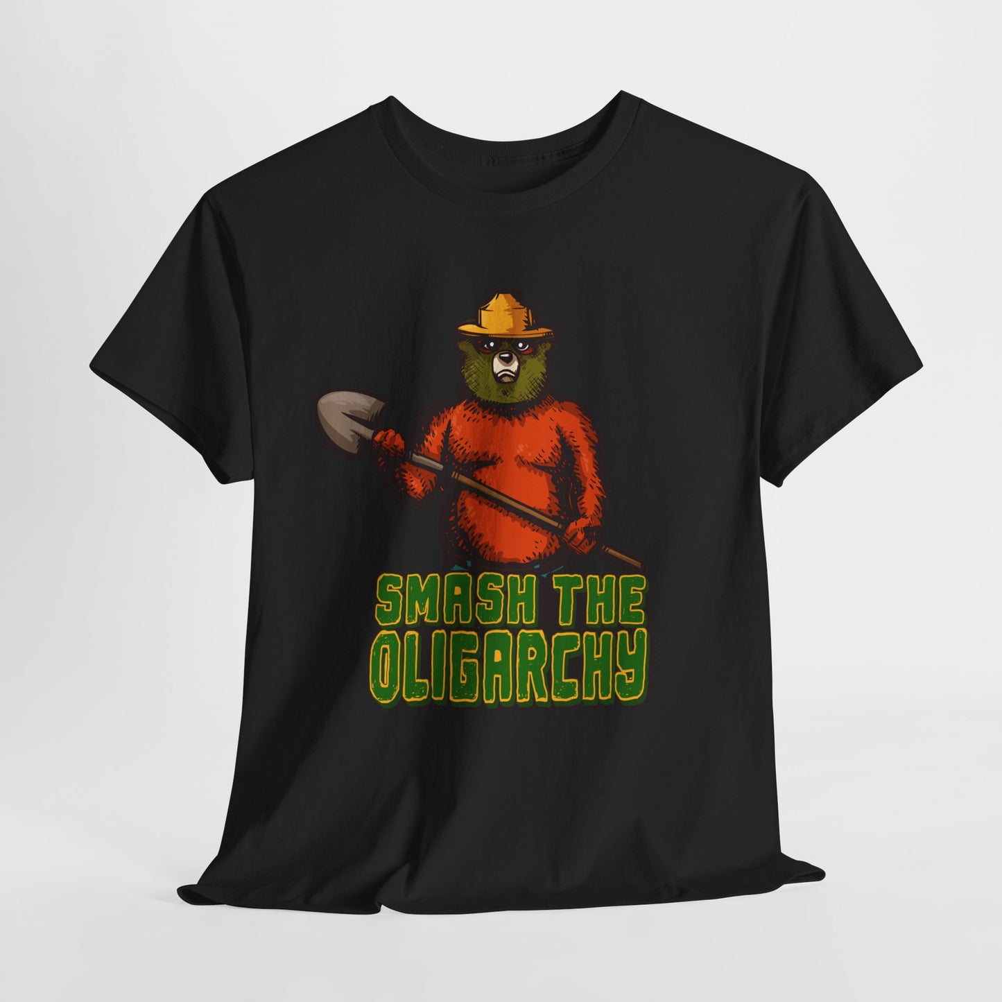 Smash The Oligarchy Bear Unisex Heavy Cotton Tee