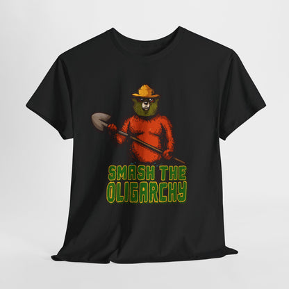 Smash The Oligarchy Bear Unisex Heavy Cotton Tee