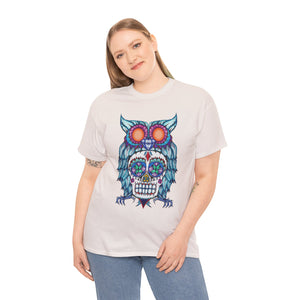 Sugar Skull Owl Unisex Heavy Cotton Tee