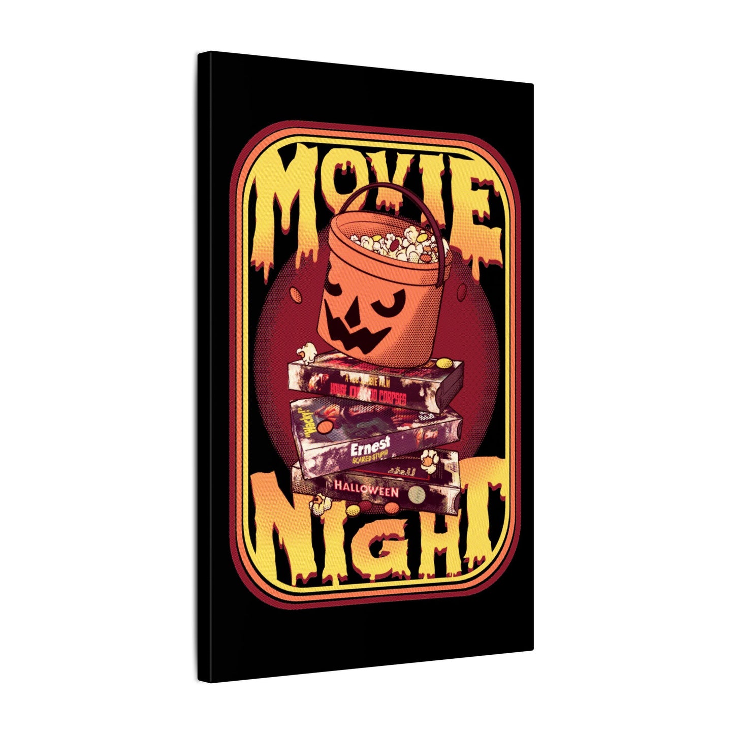 Retro Movie Night Matte Canvas Stretched