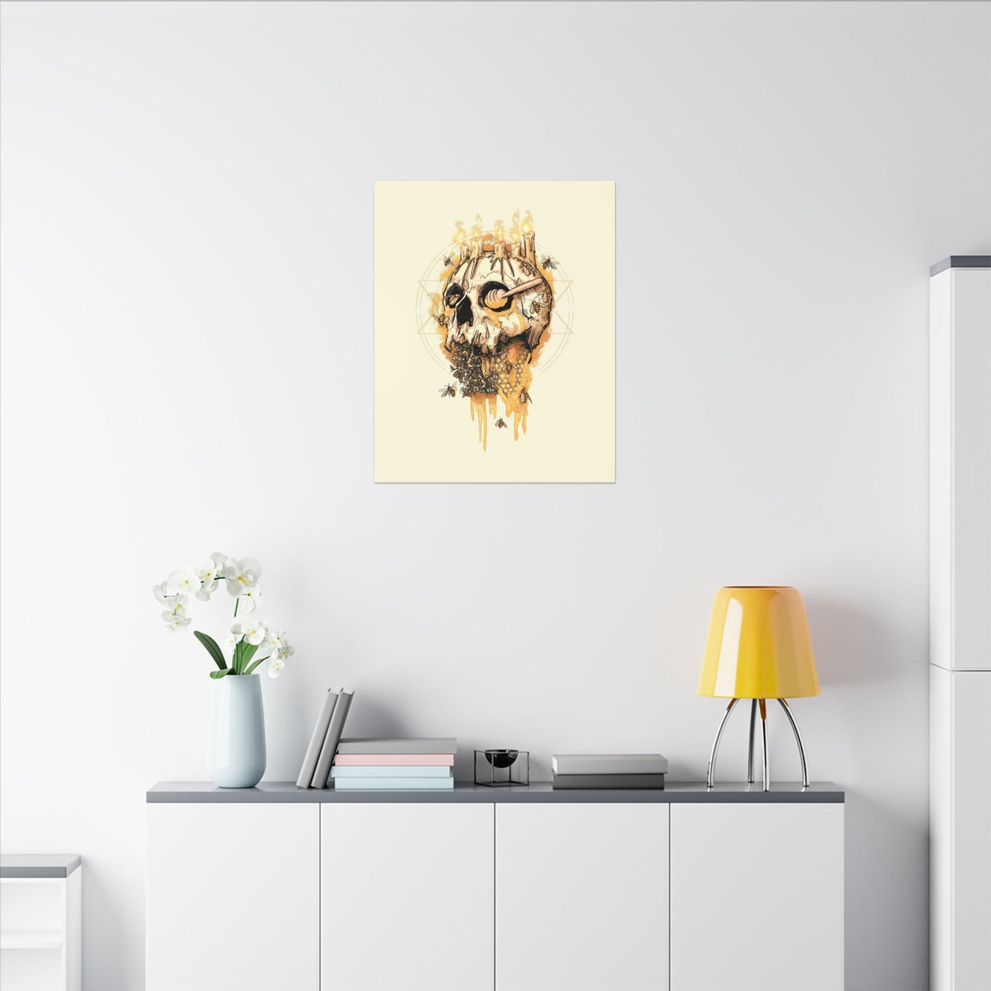 Elemental Skull Honeycore Matte Canvas Stretched