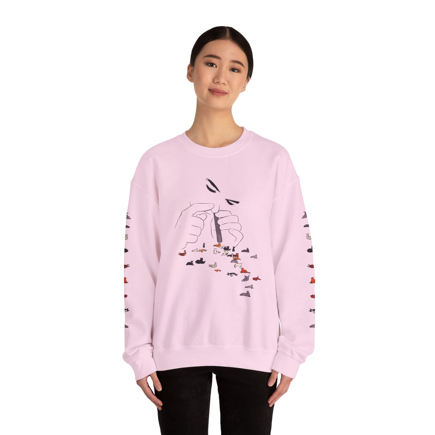 Serotonin Front + Back +Sleeve Print Unisex Heavy Blend Crewneck Sweatshirt
