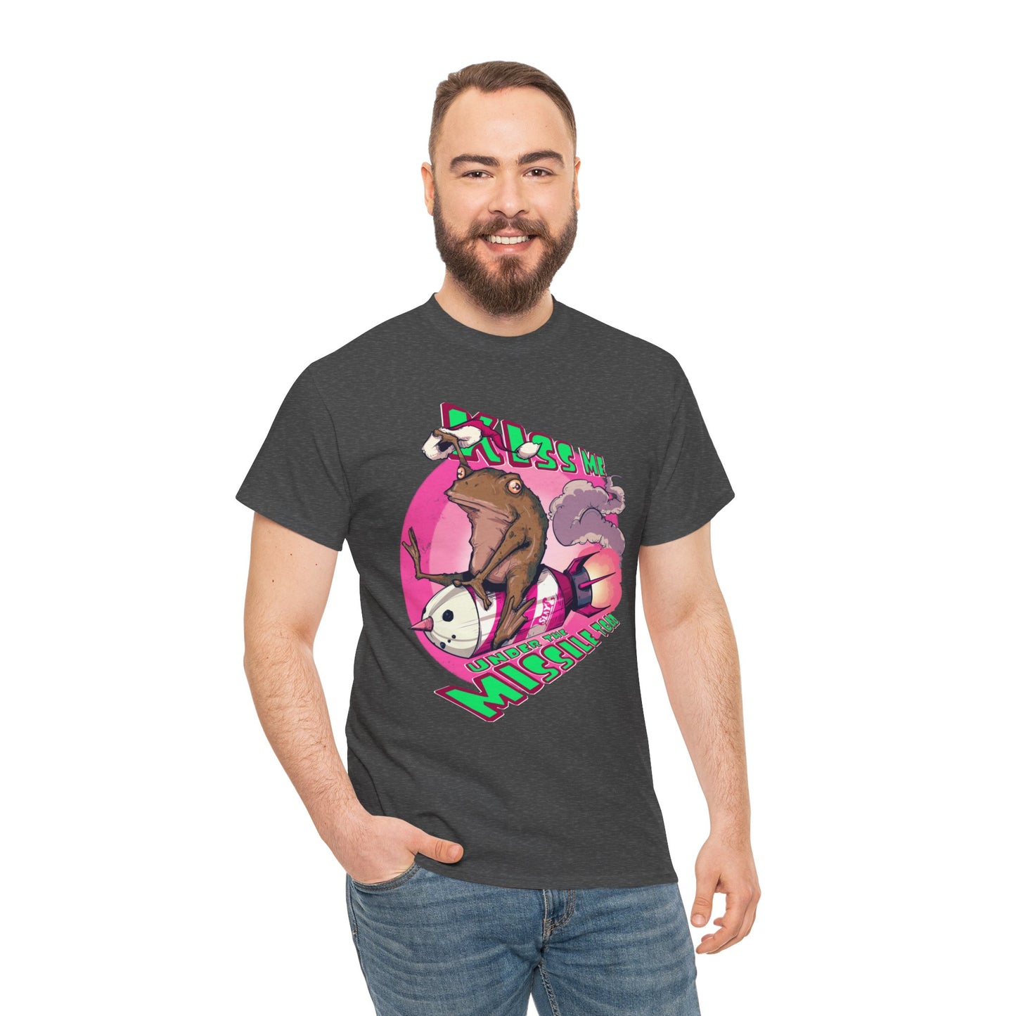 Kiss Me Under The Missile Toad Unisex Heavy Cotton Tee