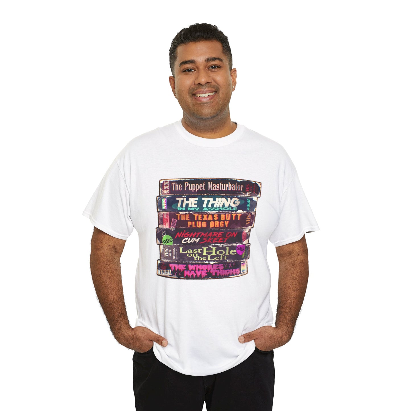 Adult Horror VHS Unisex Heavy Cotton Tee