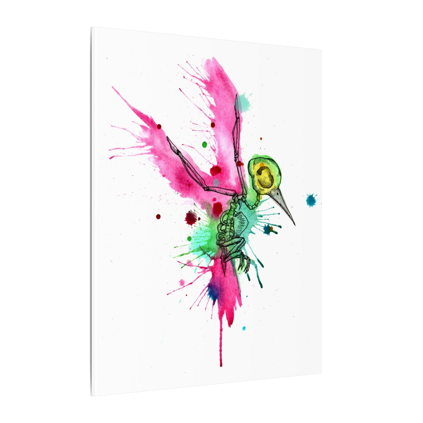 Rainbow Hummingbird Matte Canvas Stretched
