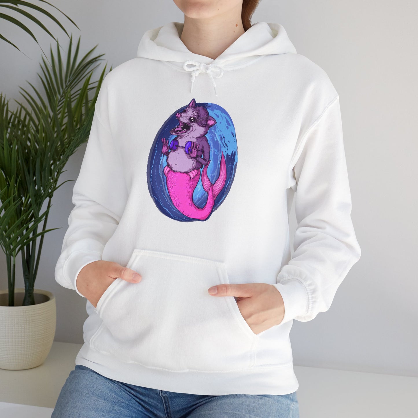 Mermaid Opossum Unisex Heavy Blend Hooded Sweatshirt
