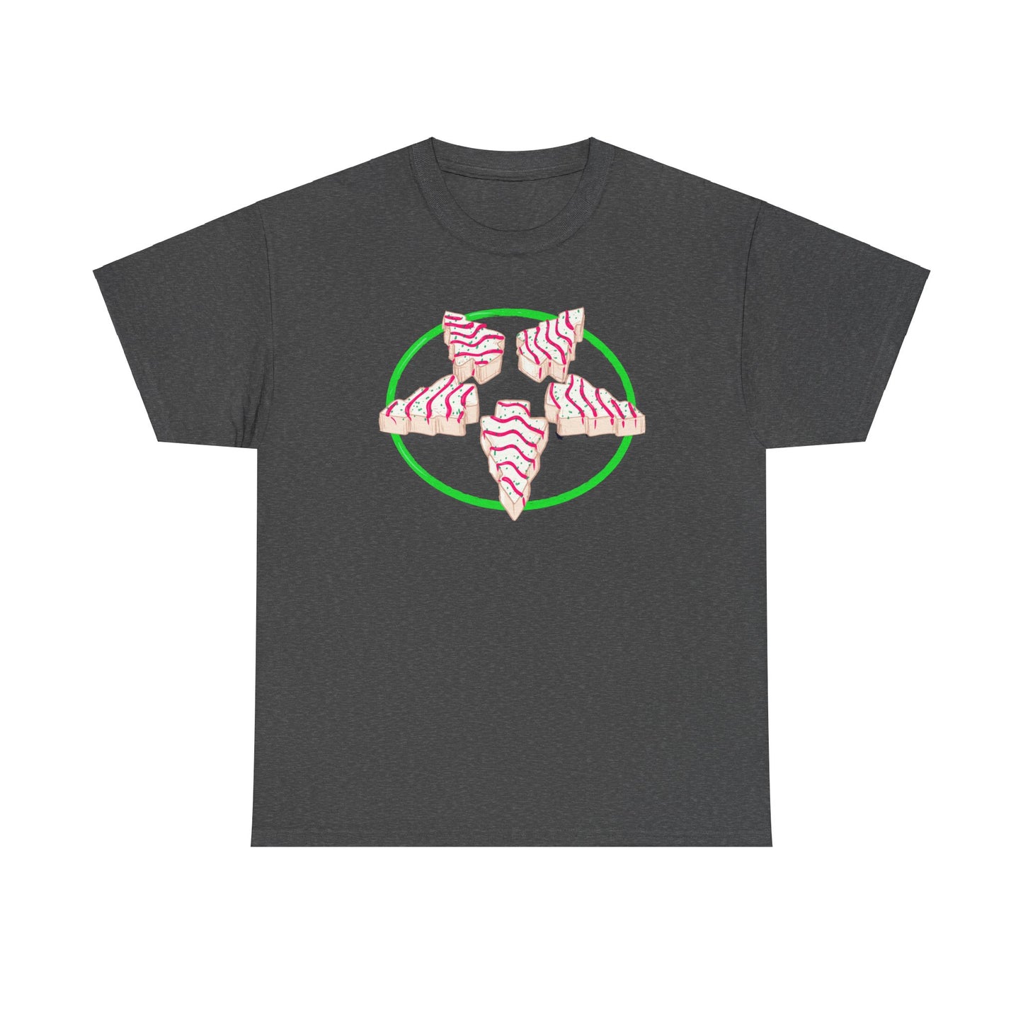 Christmas Tree Pentagram Cake Unisex Heavy Cotton Tee