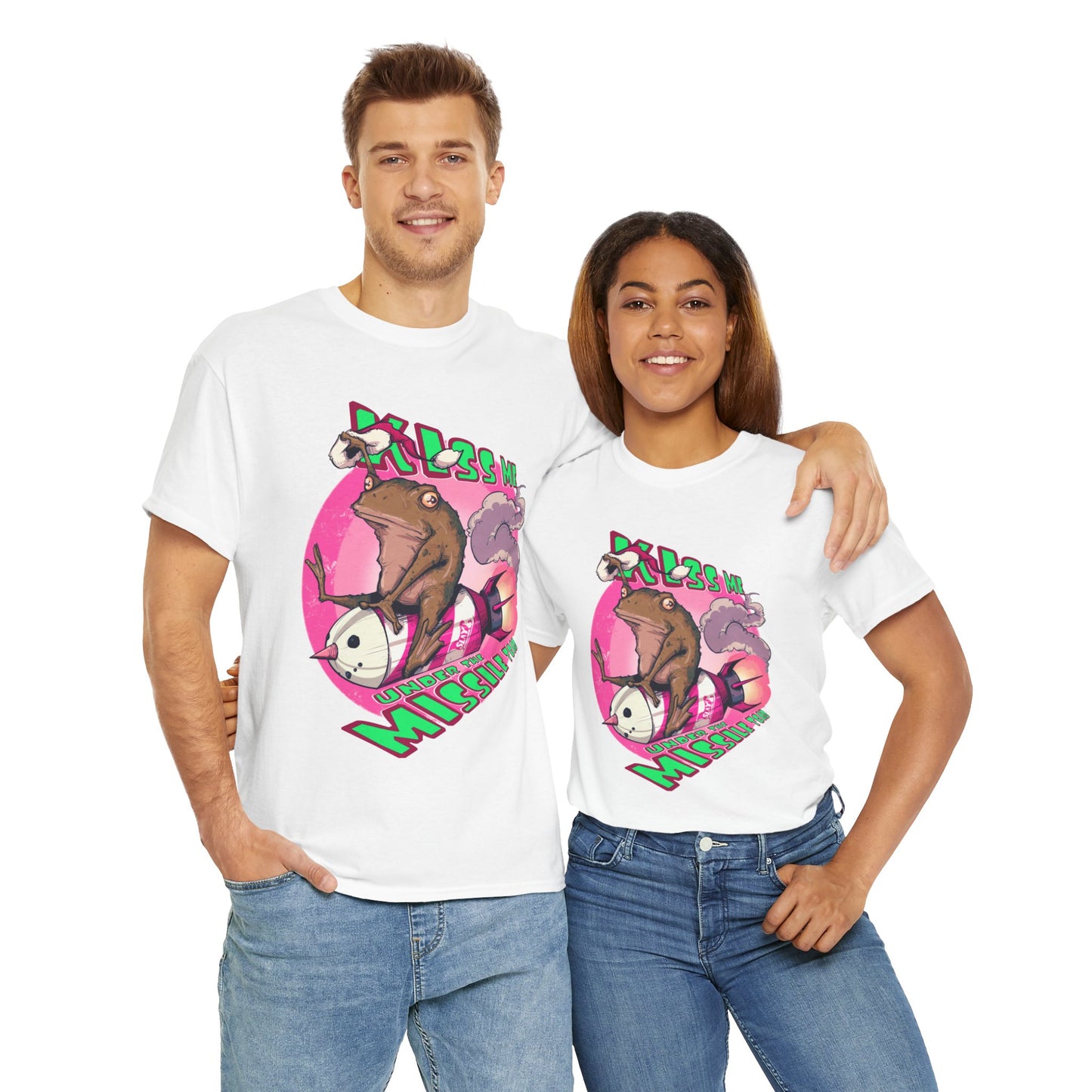 Kiss Me Under The Missile Toad Unisex Heavy Cotton Tee