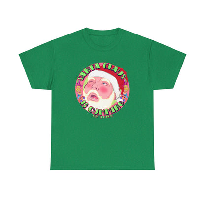 Santa Is Cumming Unisex Heavy Cotton Tee