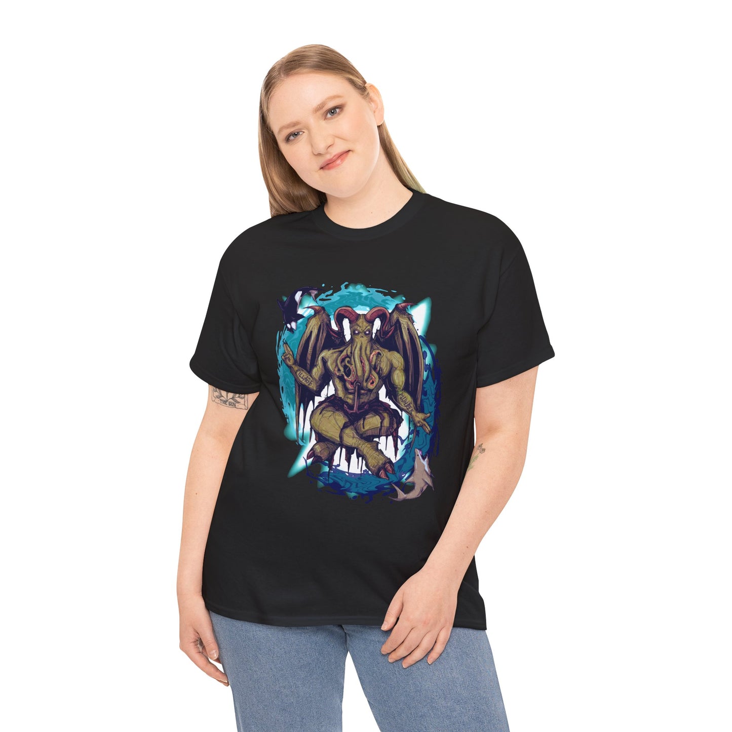 Baphomet Cthulhu Unisex Heavy Cotton Tee