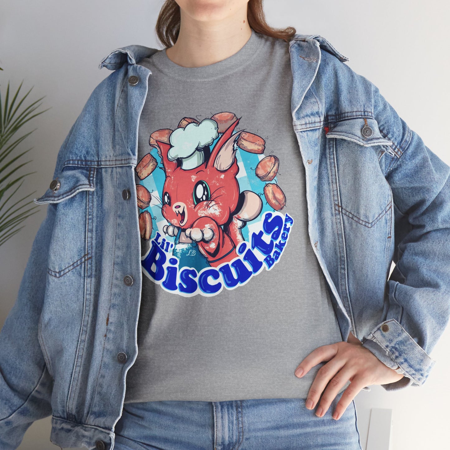 Lil Biscuits Cat Bakery Unisex Heavy Cotton Tee