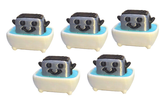 Tiny Toaster Bath (5 Pack) 3D Print Small Figure