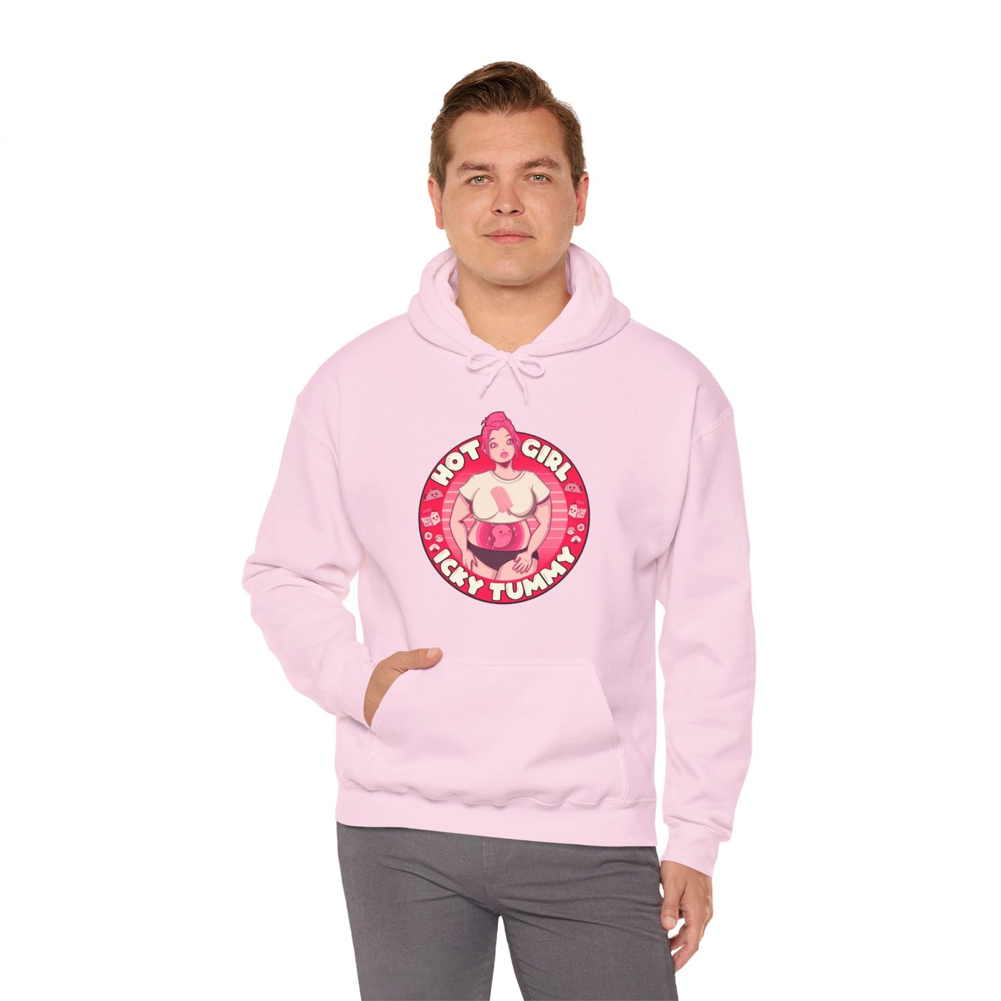Hot Girl Icky Tummy Unisex Heavy Blend Hooded Sweatshirt