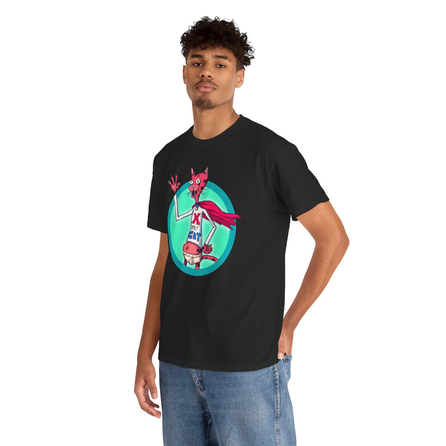 X-Ray Cat Unisex Heavy Cotton Tee