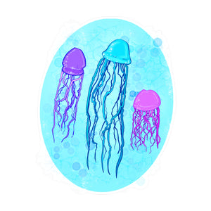 Jellyfish Varieties Kiss-Cut Vinyl Decal