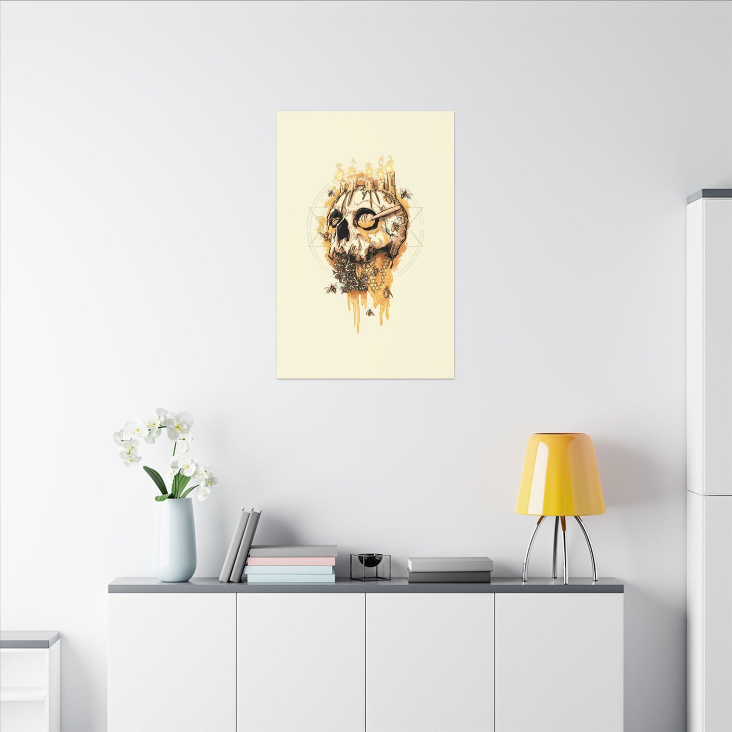 Elemental Skull Honeycore Matte Canvas Stretched