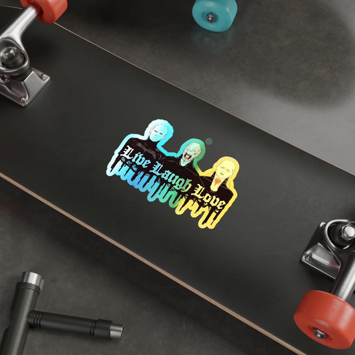 Live Laugh Suffer Holographic Die-cut Stickers